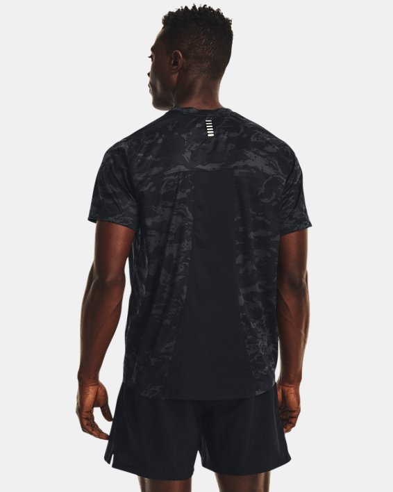 Men's UA CoolSwitch Run Camo Short Sleeve, Black, pdpMainDesktop image number 1